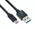 USB 3.1 Kabel Typ C - 3.0 A Stecker, 5Gbps, 3A charging, schwarz, 1,00m, Polybag